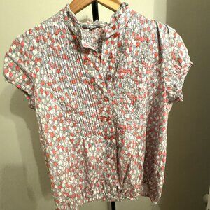 ETAM Floral Short Sleeved Button Down Shirt | 100% Cotton - Size S/170 French